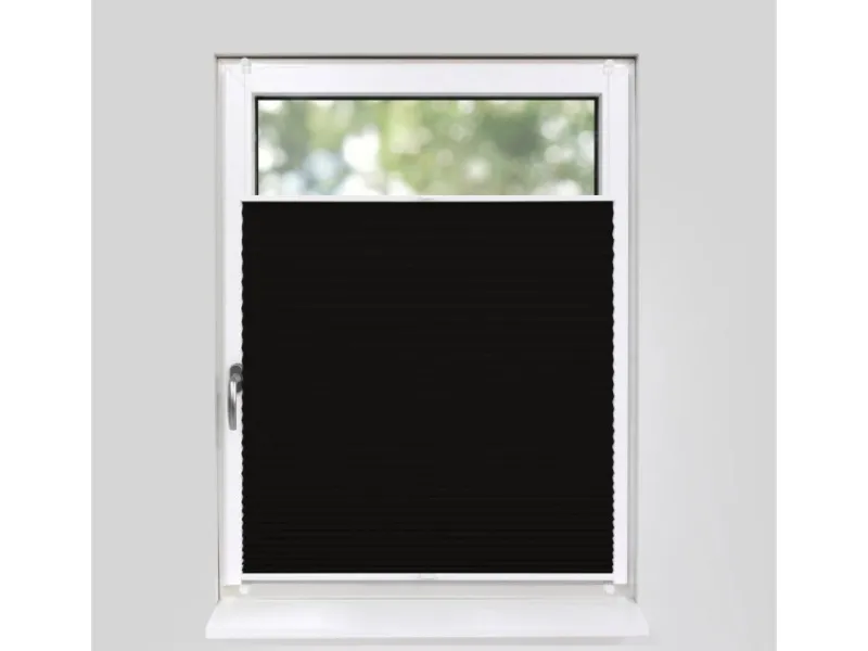 Clearance Deco-Raum Plissee Basic ohne Bohren 75x150cm Blickdicht Klemmfix Schwarz
