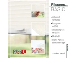 Deco-Raum Plissee Basic ohne Bohren 40x150cm Blickdicht Klemmfix Vanille