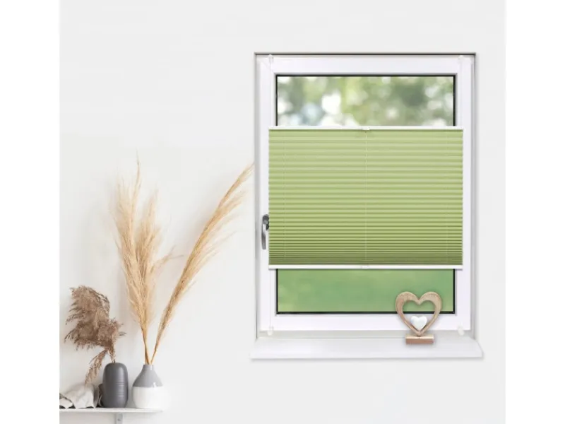 New Deco-Raum Plissee Basic ohne Bohren 40x150cm Blickdicht Klemmfix Hellgrün