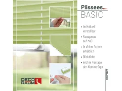 New Deco-Raum Plissee Basic ohne Bohren 40x150cm Blickdicht Klemmfix Hellgrün