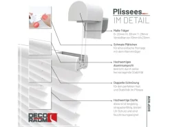 Outlet Deco-Raum Plissee Basic ohne Bohren 65x150cm Blickdicht Klemmfix Weiß