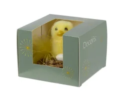 Outlet Decoris Deko-Nest mit Huhn Polyester Ø 7 cm Gelb-Braun