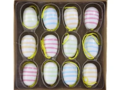 Best Dekoanhänger Ostern Holz-Set Mehrfarbig 12 Stück