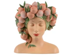 Best Deko-Aufsteller Ladykopf Pfirsich-Motiv Polyresin 23 cm Apricot