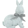 New Dekofigur Sitzender Hase Polyresin Grau 17,5 x 11 x 21 cm