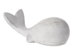 Deko-Figur Wal Beton 6 cm x 17 cm x 8 cm Grau-Weiß Gewischt