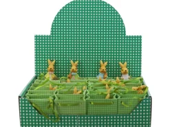 Deko-Hase in Tasche Ø 3 cm x 5,5 cm Grün