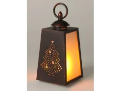 Online Deko-Laterne Flamme mit LED 3-fach Sortiert 10 cm x 10 cm x 19,5 cm Schwarz
