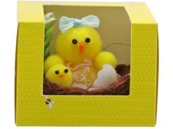 Sale Deko-Nest mit Huhn und Küken Gelb-Braun