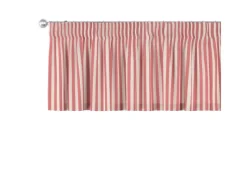 Dekoria Kurzgardine mit Kräuselband aus Stoffkollektion Quadro in Rot-Ecru in 130 x 40 cm