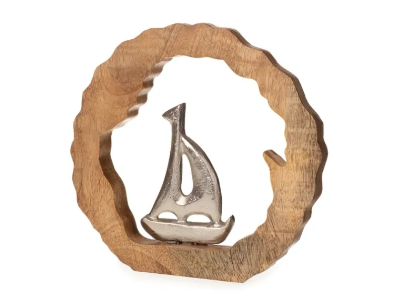 Hot Deko-Ring mit Segelboot 20 cm