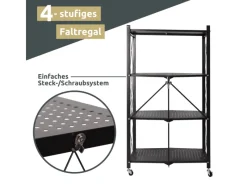 Online deluxe4home Klappbares Regal mit 4 Etagen 72x34x127 cm
