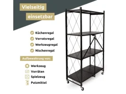 Online deluxe4home Klappbares Regal mit 4 Etagen 72x34x127 cm