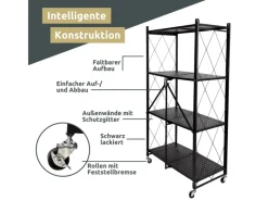 Online deluxe4home Klappbares Regal mit 4 Etagen 72x34x127 cm