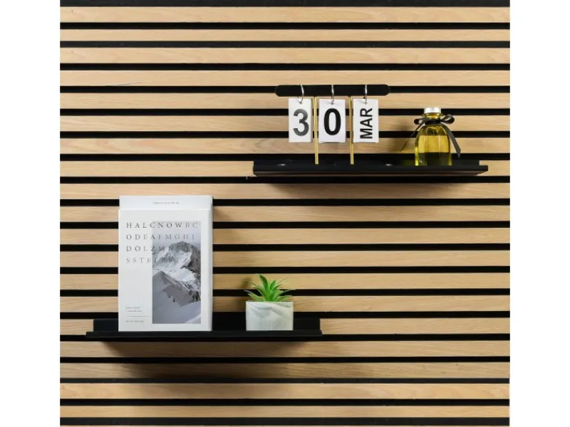 New Denpanels Regal schwarz für Akustikpaneel 40 cm inkl. Schrauben