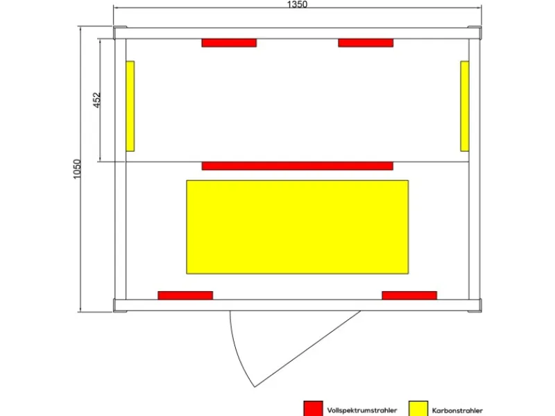 Best Dewello Infrarotkabine Sauna Pierson 135cm x 105cm 2 Personen Vollspektrum & Karbonstrahler Hemlock Tannenholz