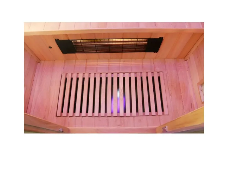 Best Dewello Infrarotkabine Sauna Pierson 135cm x 105cm 2 Personen Vollspektrum & Karbonstrahler Hemlock Tannenholz