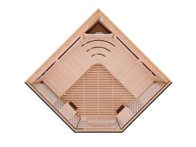 Sale Dewello Infrarotkabine Sauna Kenora 140cm x 140cm 3 Personen Vollspektrum & Karbonstrahler Hemlock