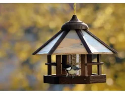 Dobar Design-Vogelhaus Camouflage mit Futter-Silo 35 cm x 35 cm x 29 cm
