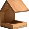 Dobar Design-Vogelhaus Eichenholz mit Satteldach Braun