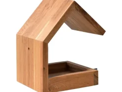 Dobar Design-Vogelhaus Eichenholz mit Satteldach Braun