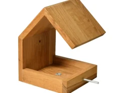 Dobar Design-Vogelhaus Eichenholz mit Satteldach Braun