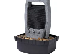 Best Dobar Design-Zimmerbrunnen in Steinoptik mit Deko-Steinen, Wasserspiel und Pumpe