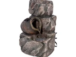 Dobar Design-Zimmerbrunnen Polyresin in Felsen-Optik Grau