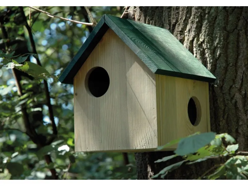 Dobar Eichhörnchenkobel mit 3 Eingängen Kiefer Grün 25 cm x 26 cm x 28,5 cm