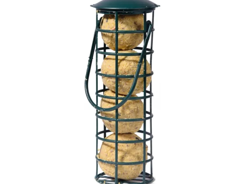 New Dobar Futterspender mit 4 Meisenknödeln für Wildvögel 7 cm x 7 cm x 20 cm Grün