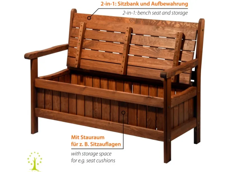 Dobar Gartenbank 2-Sitzer Kiefernholz geölt Braun 89 x 115 x 58 cm FSC®