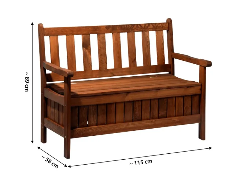 Dobar Gartenbank 2-Sitzer Kiefernholz geölt Braun 89 x 115 x 58 cm FSC®