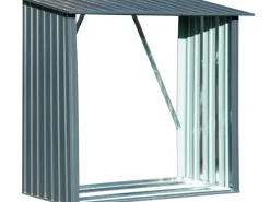 Dobar Kaminholzregal Madera Metall Grau 163 cm x 83 cm x 154 cm