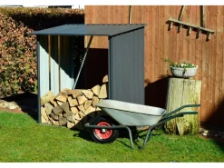 Dobar Kaminholzregal Madera Metall Grau 163 cm x 83 cm x 154 cm