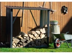 Dobar Kaminholzregal Madera Metall Grau 163 cm x 83 cm x 154 cm