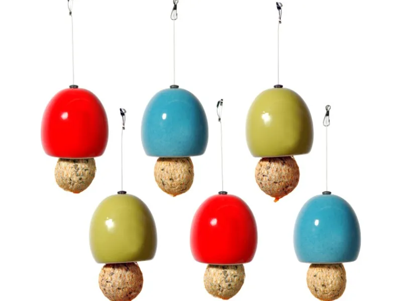 Dobar Keramik-Meisenknödelhalter 6er-Set Rot/Grün/Blau