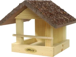 Best Dobar Kleines Vogelfutterhaus mit Rindendach 20 cm x 22,5 cm x 18 cm Kiefer