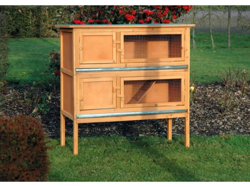 Best Dobar Kleintierstall mit 2 Etagen 115 cm x 45 cm x 116 cm FSC®