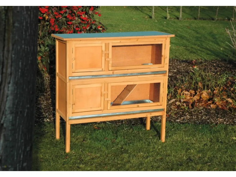 Best Dobar Kleintierstall mit 2 Etagen 115 cm x 45 cm x 116 cm FSC®