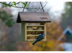 Dobar Meisenknödelhalter Kieferholz Futterstation für Wildvögel 22 x 14 x 21 cm