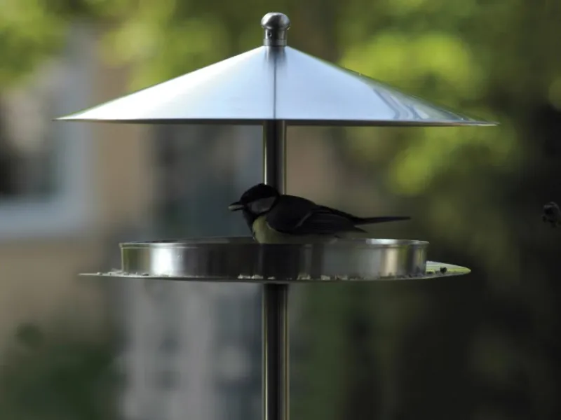 Hot Dobar Rundes Design-Futterhaus Edelstahl mit Ständer