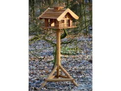 Outlet Dobar Vogelfutterhaus Almhütte mit Futtersilo 66 cm x 66 cm x 136,5 cm Braun
