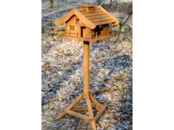 Outlet Dobar Vogelfutterhaus Almhütte mit Futtersilo 66 cm x 66 cm x 136,5 cm Braun