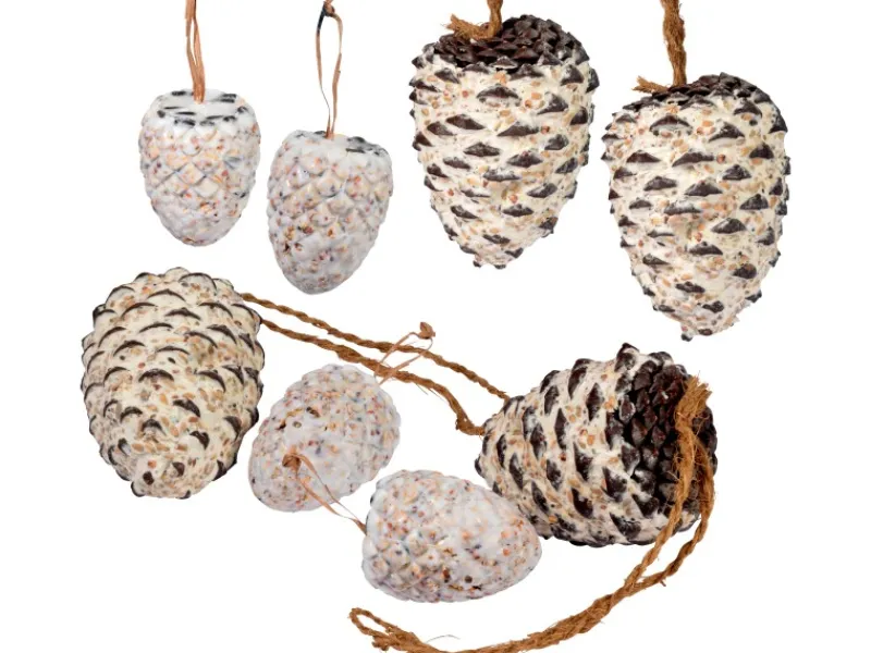 Best Dobar Vogelfutter-Mix 4 x Riesenzapfen, 4 x Meisenzapfen mit Fettfutter-Füllung