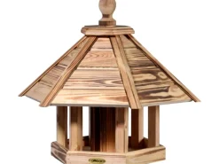 Dobar Vogelhaus "Brillo" mit Futtersilo, 45 x 45 x 47 cm Kiefer geflammt FSC®