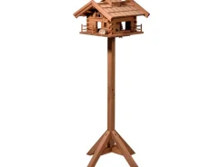 Dobar Vogelhaus Tirol im Berghütten-Design 37 x 37 x 117 cm Braun FSC®