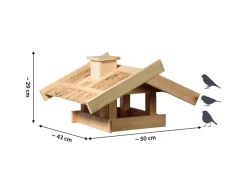 Dobar Vogelhaus Trollanes mit Schilfdach zum Aufstellen 50 cm x 43 cm x 29 cm