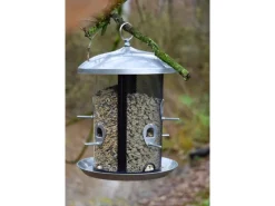 Dobar XXL Futterspender mit 2 Kammern 24 cm x 24 cm x 33 cm Metall