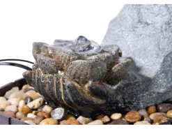 Discount Dobar Zimmerbrunnen Buddha Lotusblüte in Steinoptik mit Deko-Steinen