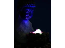 Discount Dobar Zimmerbrunnen Buddha Lotusblüte in Steinoptik mit Deko-Steinen